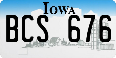IA license plate BCS676