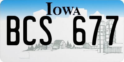 IA license plate BCS677