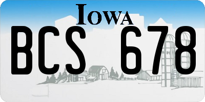 IA license plate BCS678