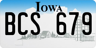 IA license plate BCS679