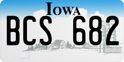 IA license plate BCS682