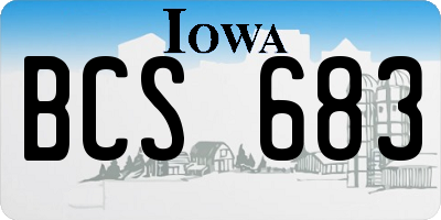 IA license plate BCS683