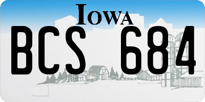 IA license plate BCS684