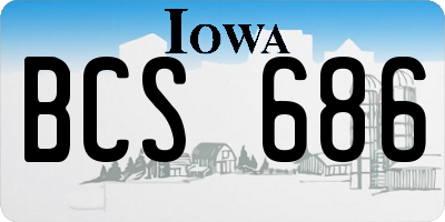 IA license plate BCS686