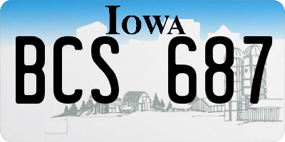 IA license plate BCS687