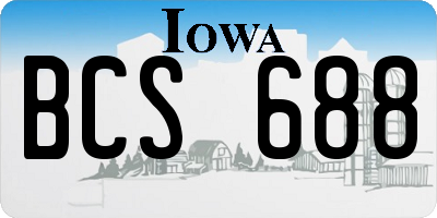 IA license plate BCS688