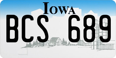IA license plate BCS689