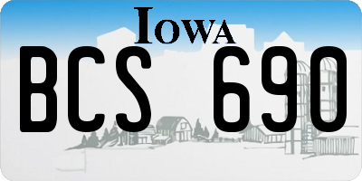 IA license plate BCS690