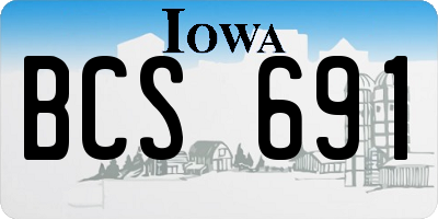 IA license plate BCS691