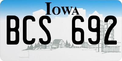 IA license plate BCS692