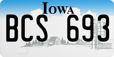 IA license plate BCS693