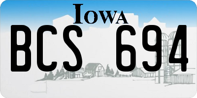 IA license plate BCS694