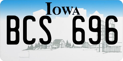 IA license plate BCS696
