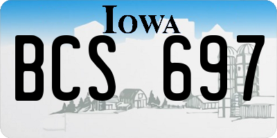 IA license plate BCS697