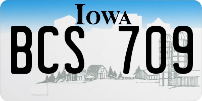 IA license plate BCS709