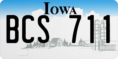 IA license plate BCS711