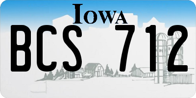 IA license plate BCS712