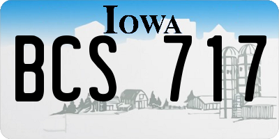 IA license plate BCS717
