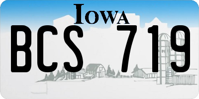 IA license plate BCS719