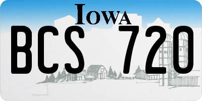 IA license plate BCS720