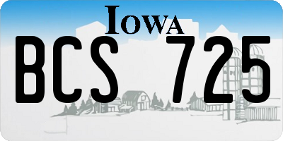 IA license plate BCS725
