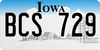 IA license plate BCS729