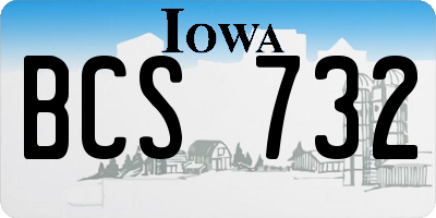 IA license plate BCS732