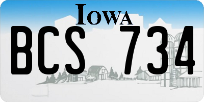 IA license plate BCS734