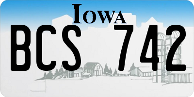 IA license plate BCS742