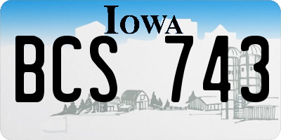 IA license plate BCS743