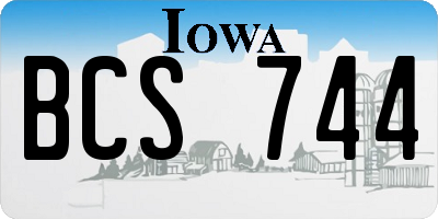 IA license plate BCS744