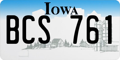 IA license plate BCS761