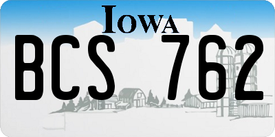 IA license plate BCS762