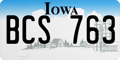 IA license plate BCS763