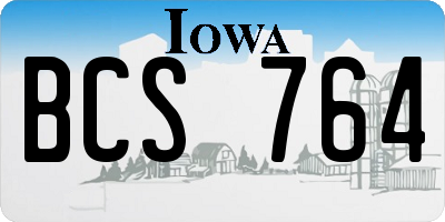 IA license plate BCS764