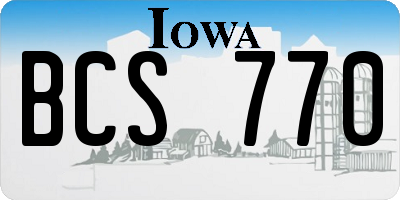 IA license plate BCS770