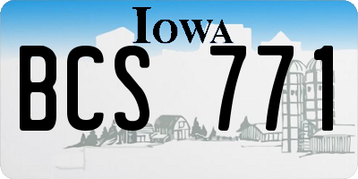 IA license plate BCS771
