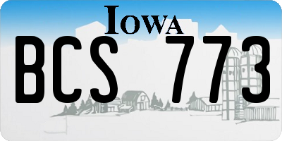 IA license plate BCS773