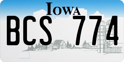 IA license plate BCS774