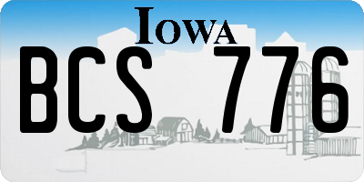 IA license plate BCS776