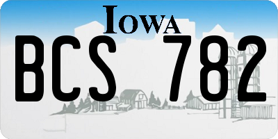 IA license plate BCS782