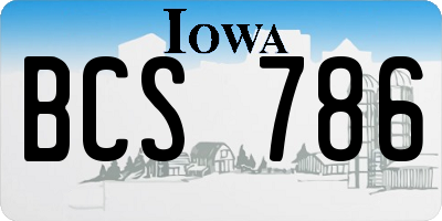 IA license plate BCS786