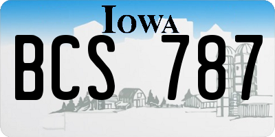 IA license plate BCS787