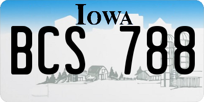 IA license plate BCS788