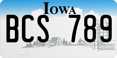 IA license plate BCS789
