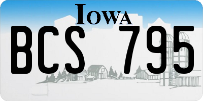 IA license plate BCS795