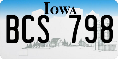 IA license plate BCS798