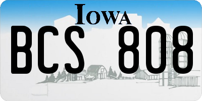 IA license plate BCS808