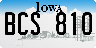 IA license plate BCS810