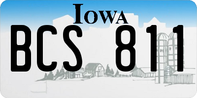 IA license plate BCS811